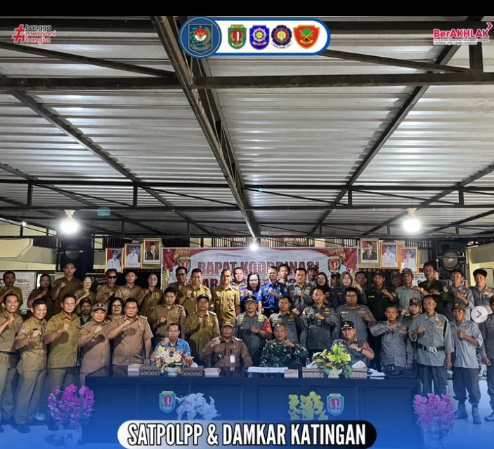 SATPOL PP DAN DAMKAR KABUPATEN KATINGAN MENGIKUTI RAPAT KOORDINASI LINTAS SEKTOR KECAMATAN KATINGAN HILIR TAHUN 2025