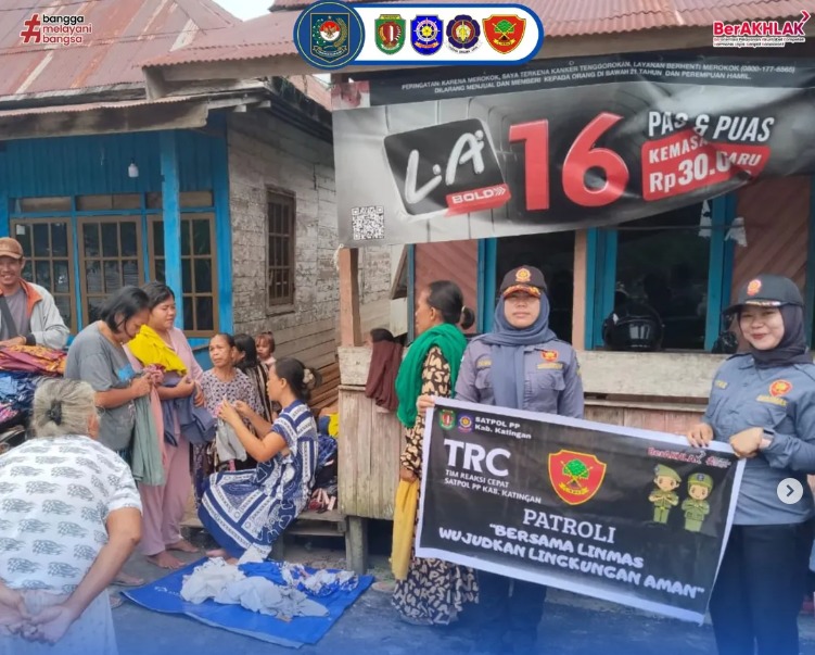 SATPOL PP DAN DAMKAR KABUPATEN KATINGAN LAKSANAKAN KEGIATAN PATROLI DAN MONITORING KEAMANAN DI DESA LUWUK KIRI